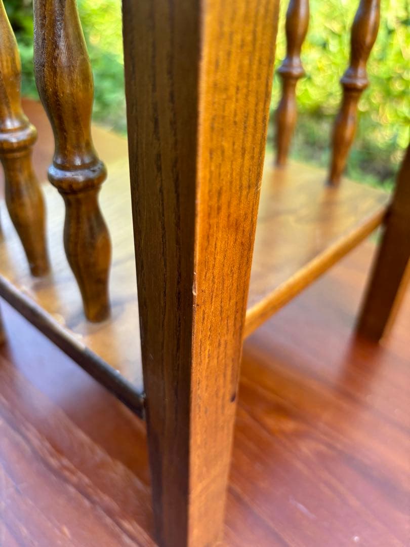 ヴィンテージ木製台座ディスプレイテーブルプラントスタンドタイルビクトリア