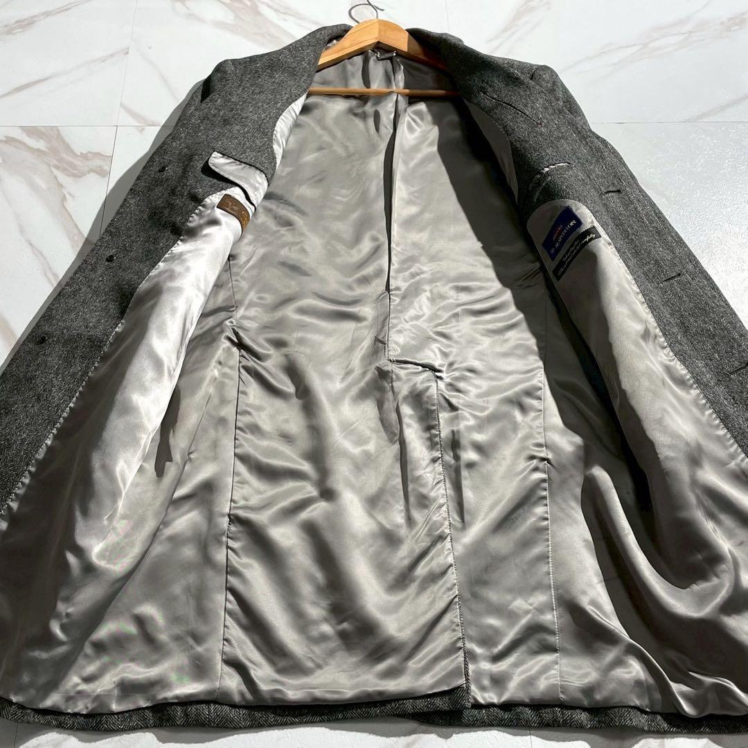 【未使用級✨】アランドロン カシミヤ100% チェスターコート ヘリンボーン M