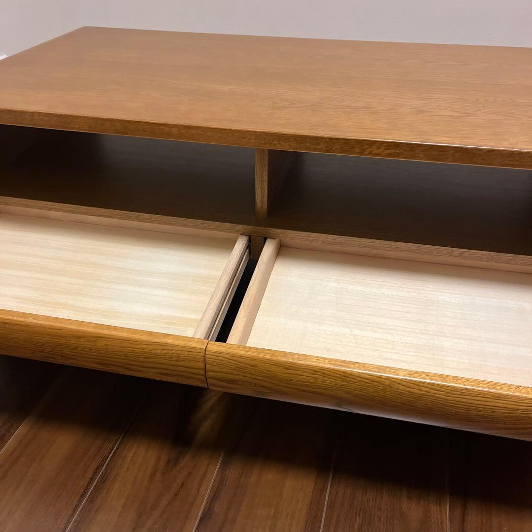 浜本工芸　天然木シンプルセンターテーブル 引き出し付き　1100