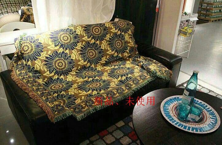 ひまわり ◆アメリカン両面ソファー毛布綿麻編み物ソファーカバー