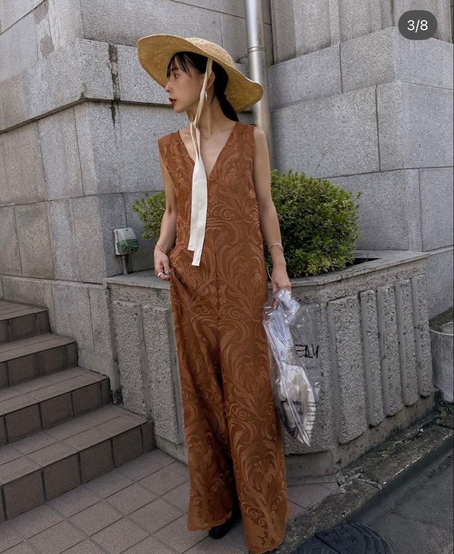 AMERI ブラウン オールインワン