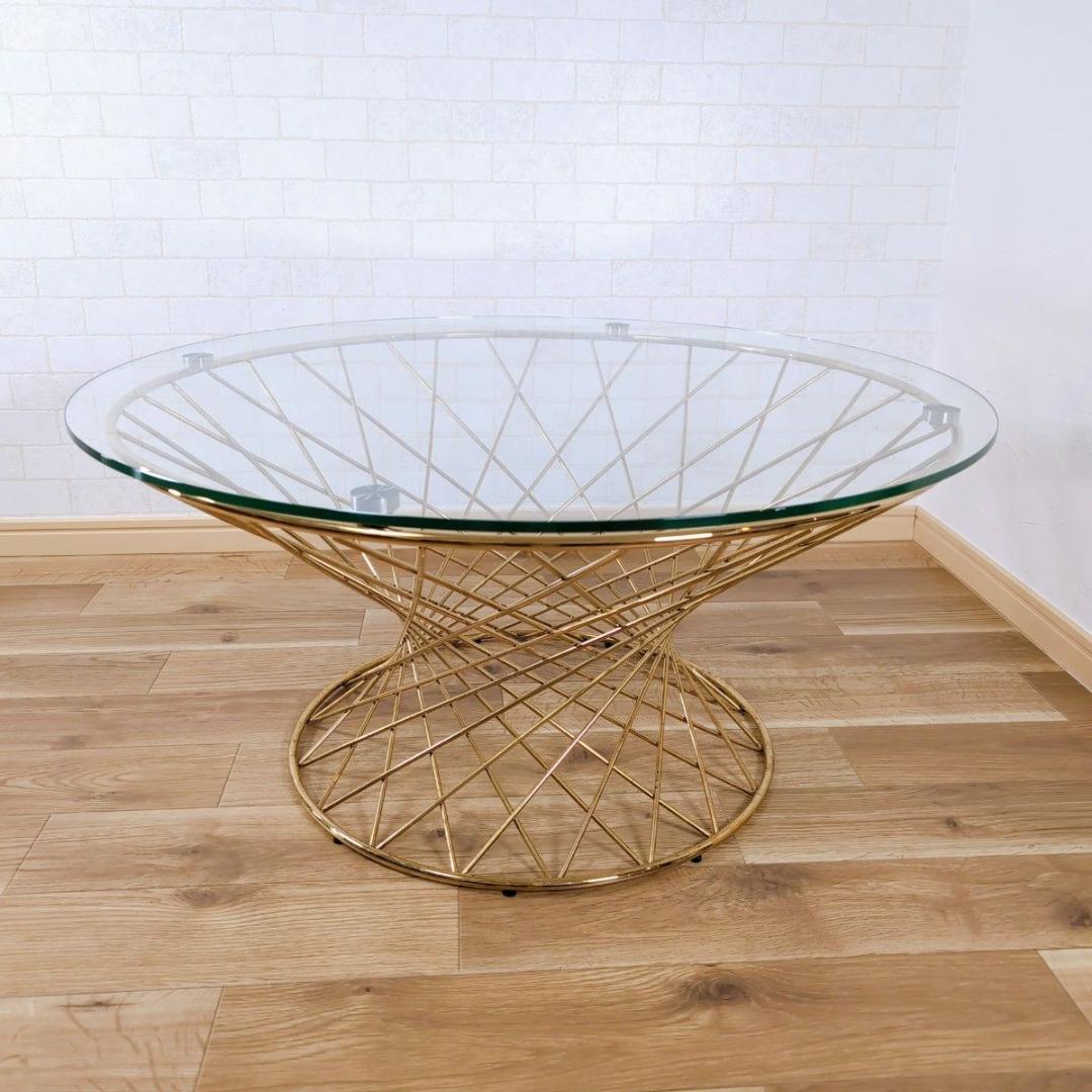 Francfranc フランフラン マーリア コーヒーテーブル ゴールド ガラス