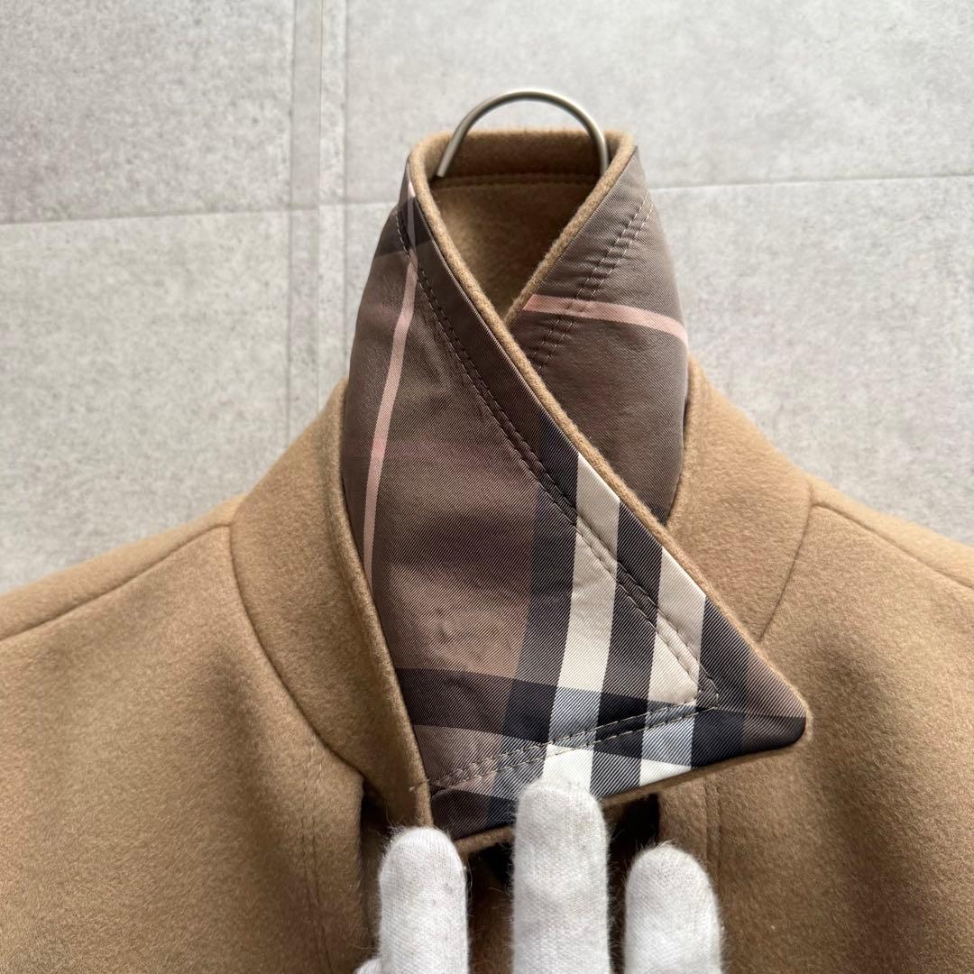 バーバリーブルーレーベル　ナポレオンコート　ノバチェック　キャメル　38　Y2K