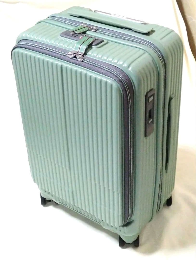 Innovator:グリーン ストライプデザイン キャリーケース　S38L