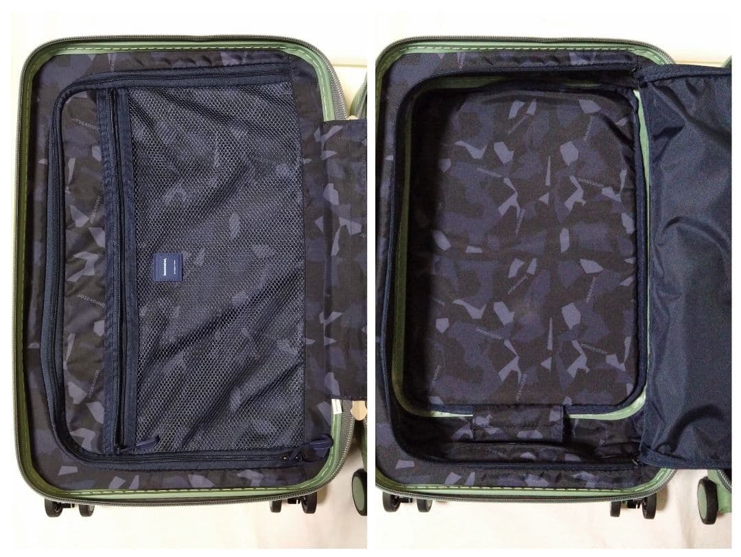 Innovator:グリーン ストライプデザイン キャリーケース　S38L