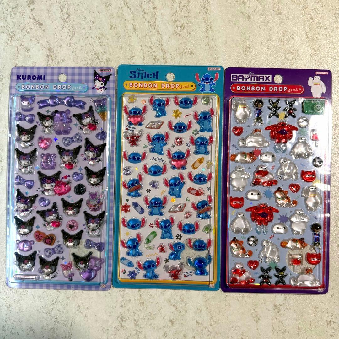 【正規品】サンリオ ミニ ディズニー ボンボンドロップシール 9枚セット