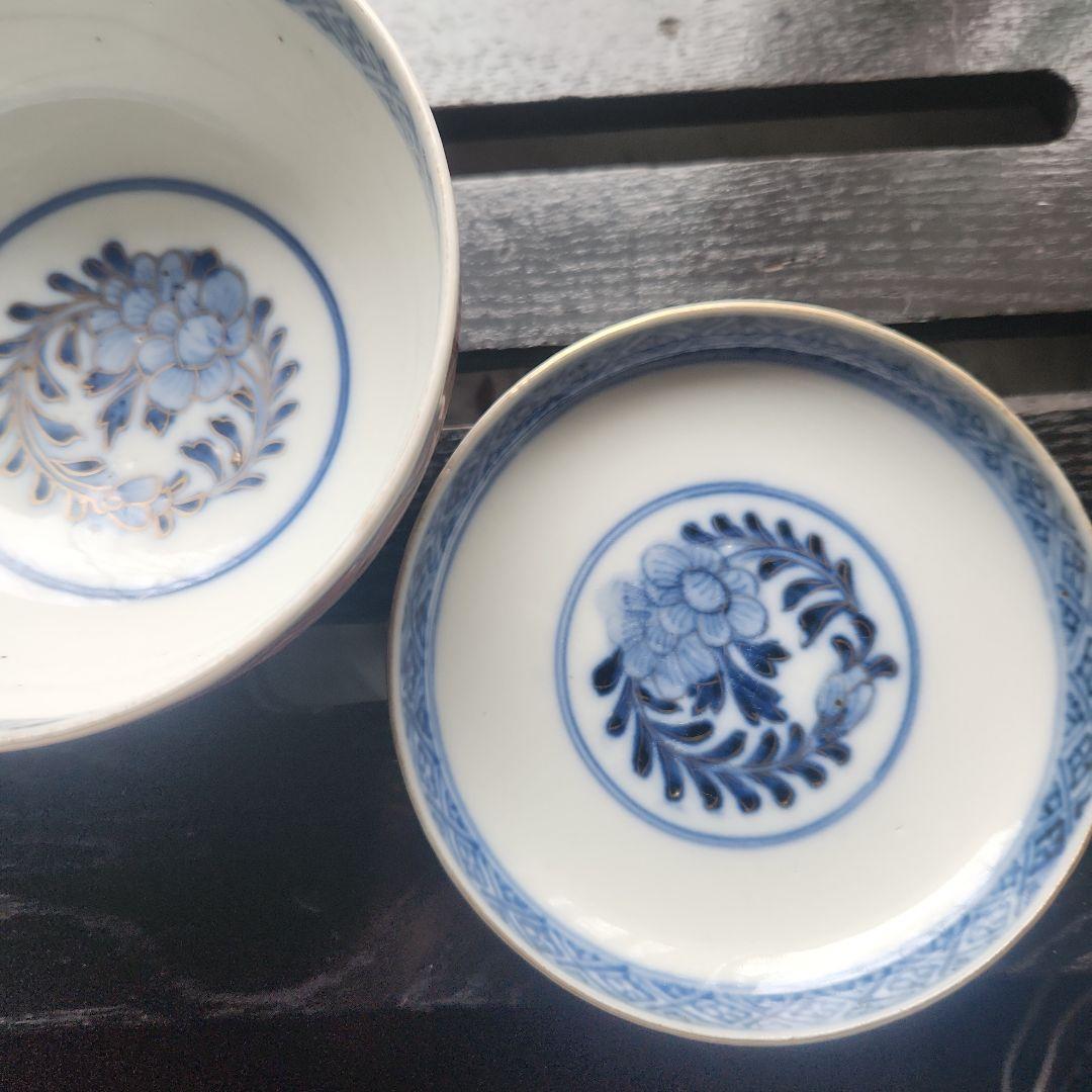 古伊万里　錦手　牡丹紋赤絵　蓋付き江戸時代