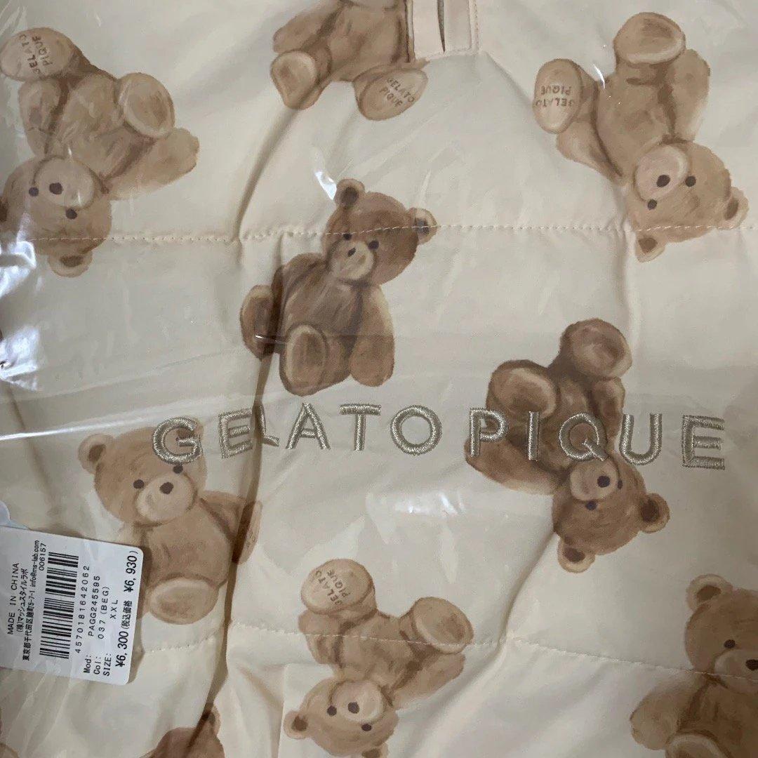 ジェラートピケ　中綿ベスト　XXLサイズ　ベア　犬 ドッグ　ダウン　ジェラピケ