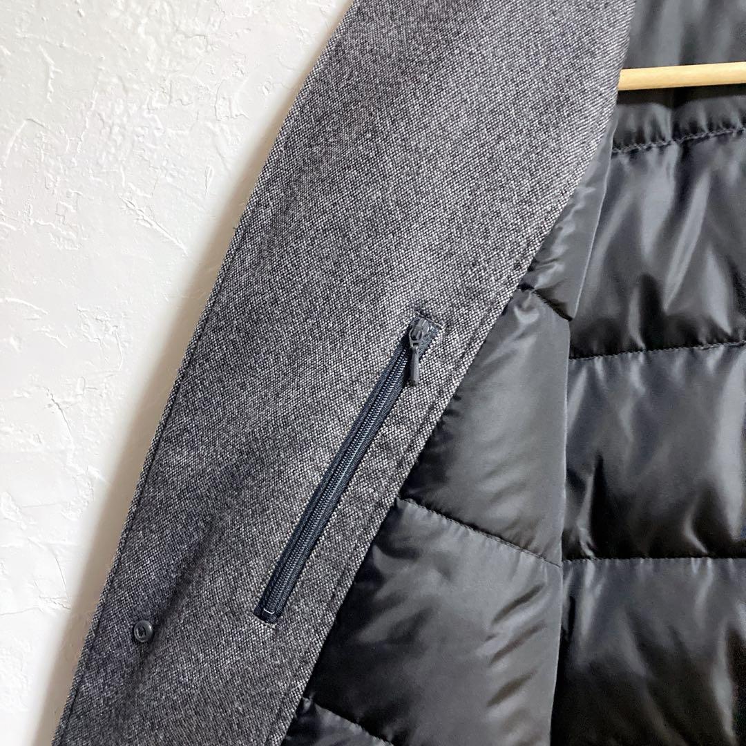 【美品】ESTNATION ダウンチェスターコート ウール　グレー Lサイズ