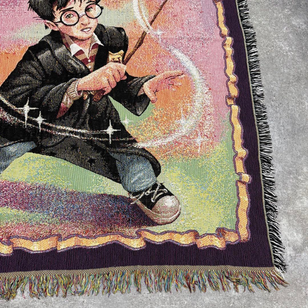 ムービーロゴ入り　ハリー　ハリーポッター　呪文　ラグ　カバー150×114