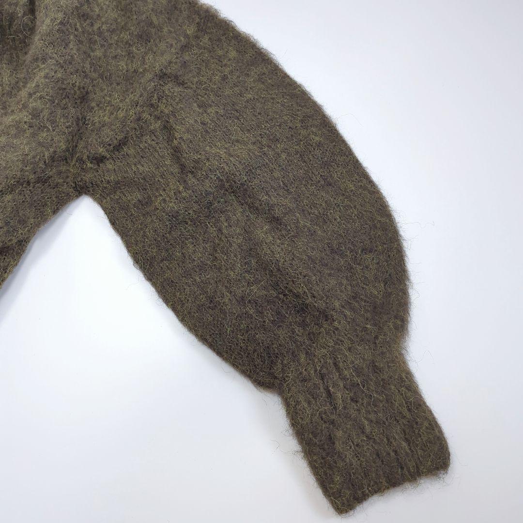 プルミエアロンディスモン アルパカ起毛 ホールガーメント Vネックプルオーバー