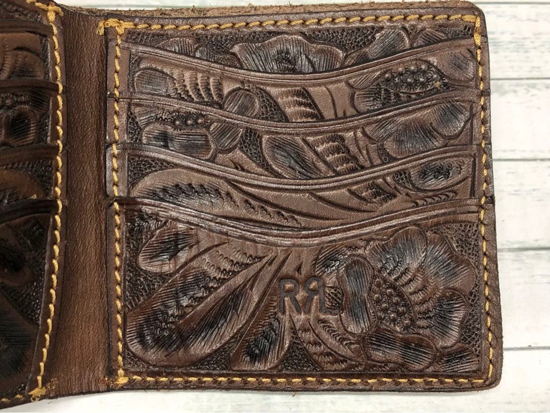 RRL ダブルアールエル ハンドツールド レザービルフォールド 二つ折り財布