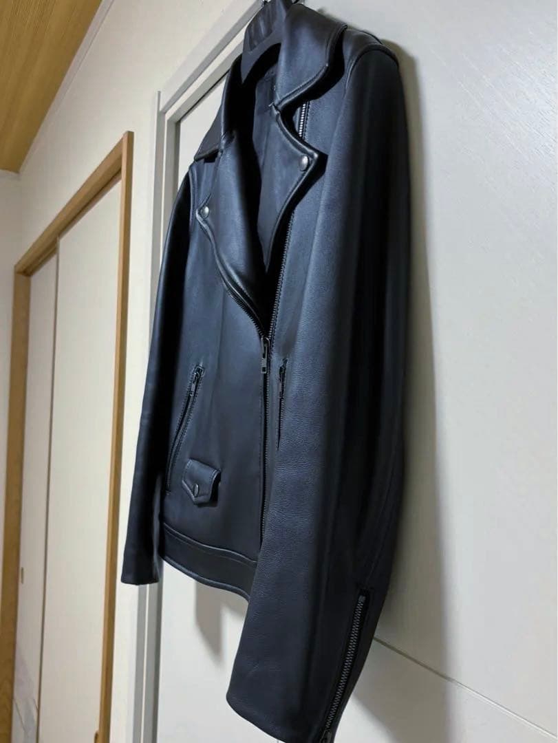 【美品】23区　本革ラムレザーダブルライダース黒　S〜M 上品上質通勤きれいめ