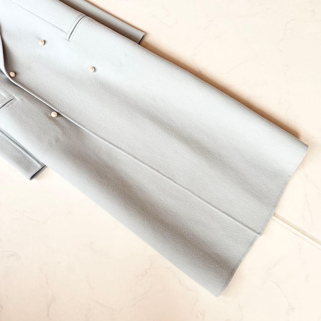 美品✨マディソンブルー パールチェスターコート ダブルフェイス サックスブルー