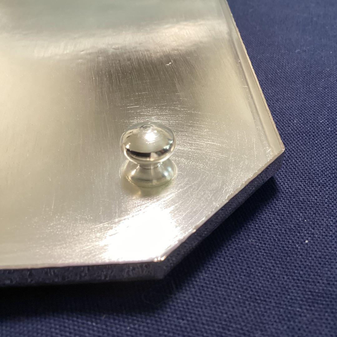 銀メッキ槌目四方八寸「内丸淵高」　9客　新品未使用　　　重さ370g