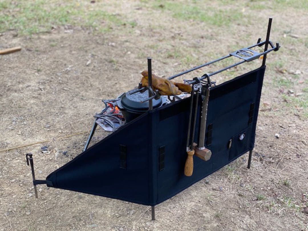 【未使用】 焚き火パラレールハンガー ＆ ケース（ブラック） SomAbito