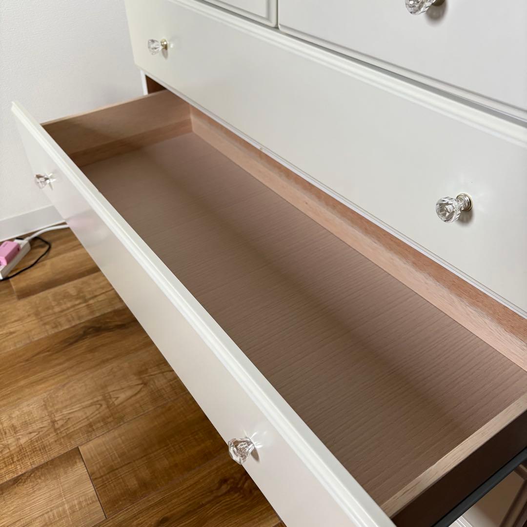 【9/28限定価格】ニトリ　アルファタカバ ローチェスト ホワイト　プリンセス