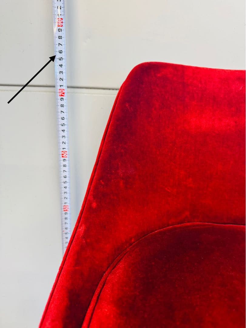 赤ベルベット カウンターチェア 2脚セット おしゃれ 固定式