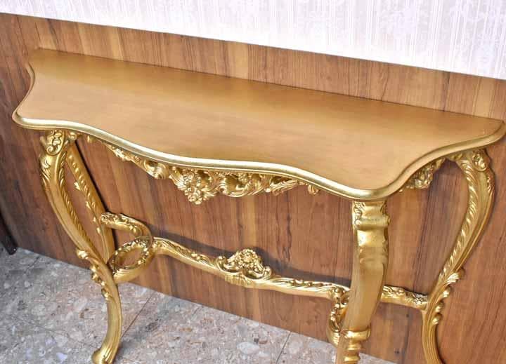 イタリア コンソールテーブル 118cm ゴールド 金箔貼り