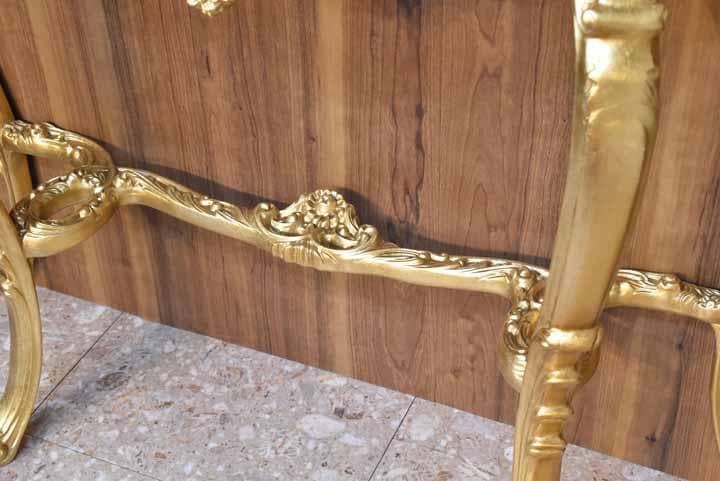 イタリア コンソールテーブル 118cm ゴールド 金箔貼り