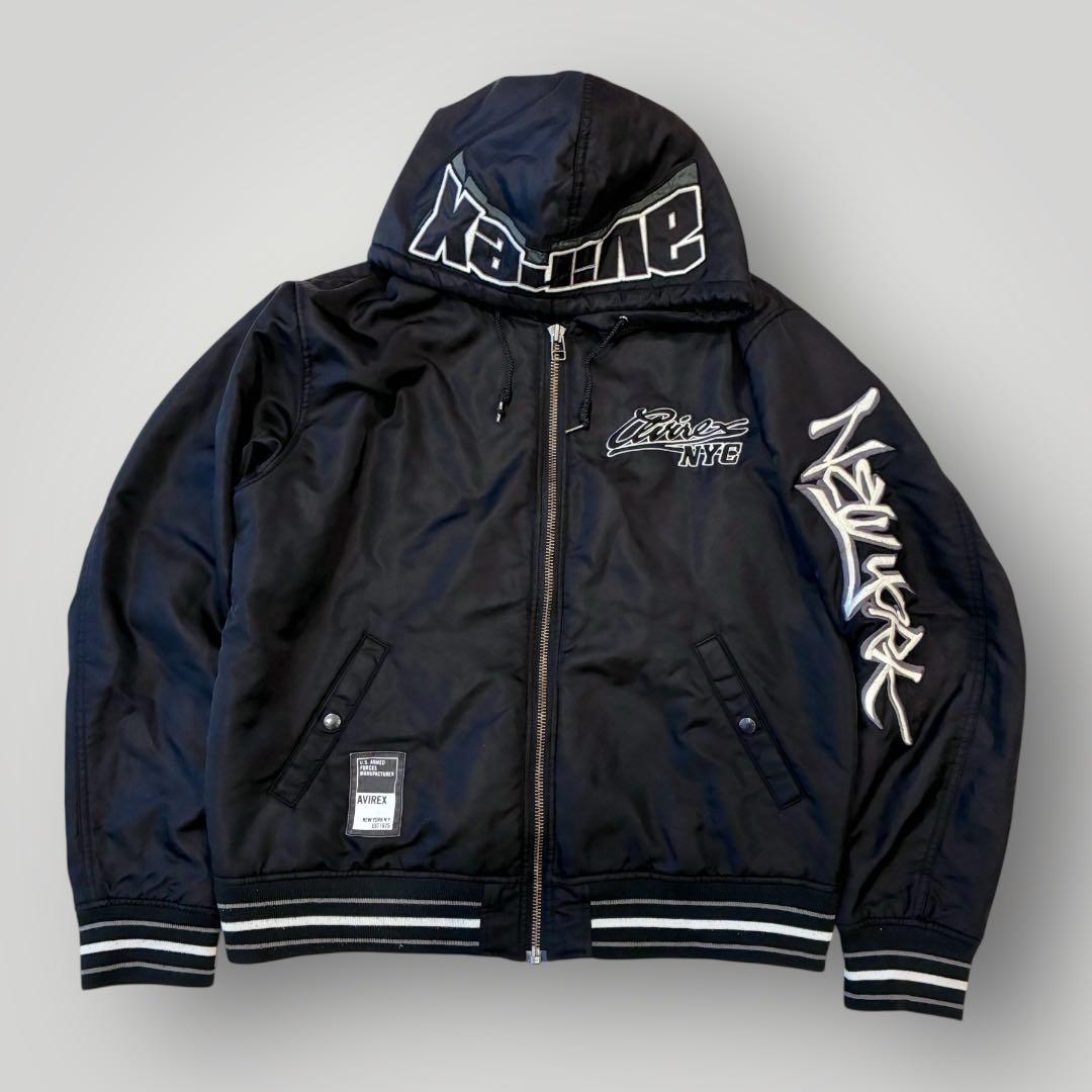 ジャケット・アウター AVIREX NEW YORK HOODED AWARD JACKET