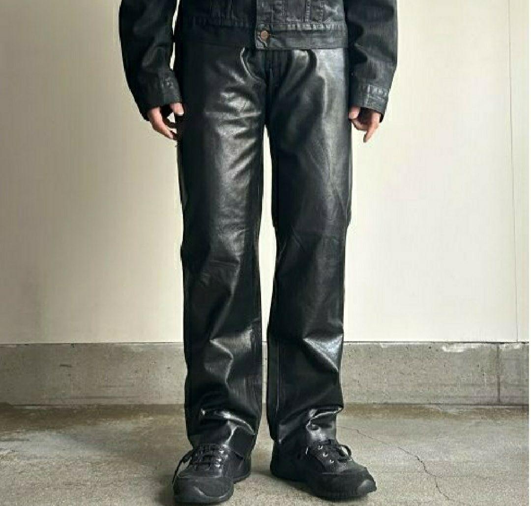 Leather Pants BLACK 実寸W33L31 レザーパンツ　ブラック