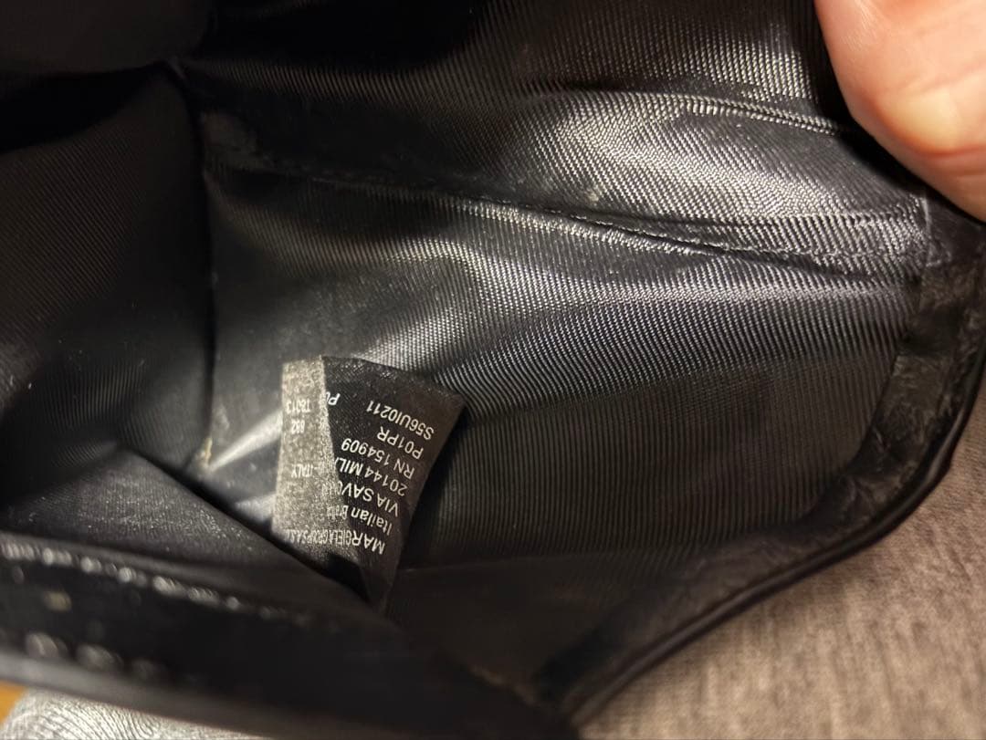 Maison Margiela ブラックレザー 二つ折り財布