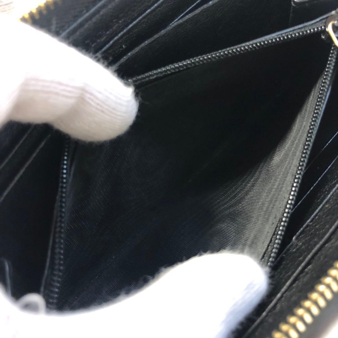 極美品　イヴサンローラン　長財布　エンボスロゴ　YSL　ラウンドファスナー　黒