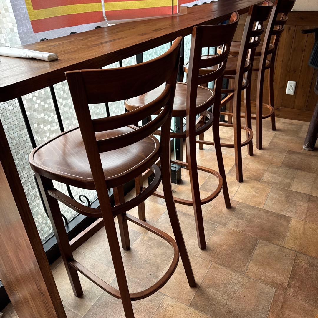 木製ブラウンバースツール