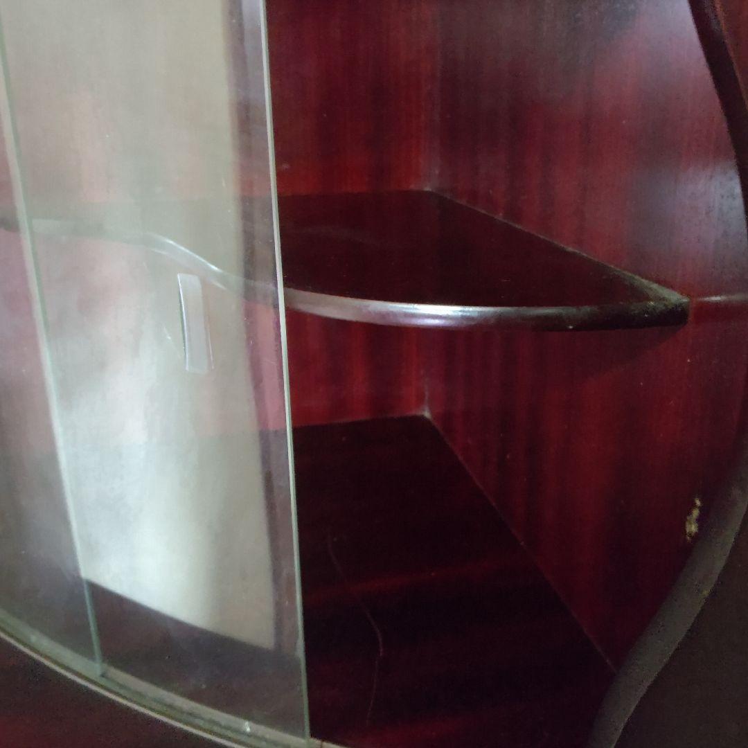 【お値下げ】木製コーナーキャビネット ダークレッド