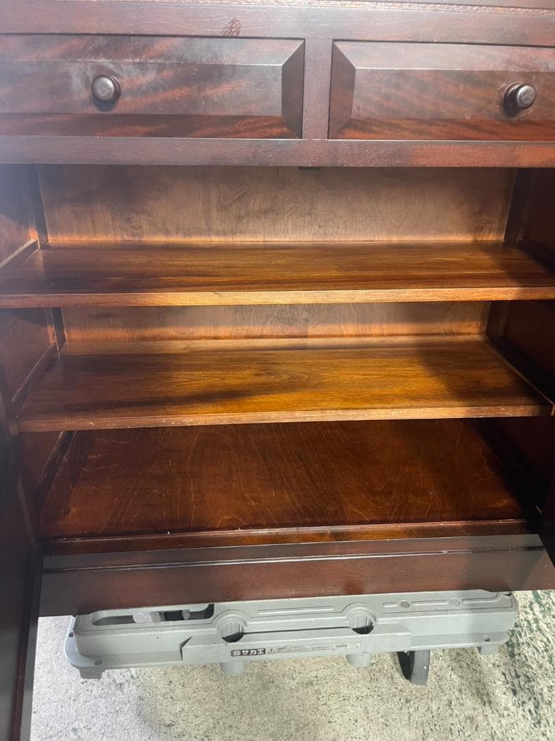 J716 松本民芸家具 食器棚 飾り棚 アンティーク家具 キャビネット