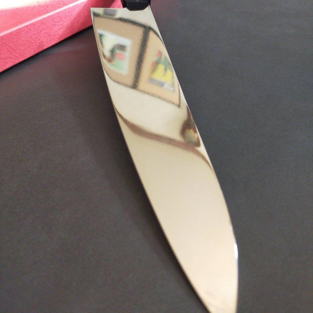 鏡面仕上 本焼V金10号和牛刀240mm 黒檀八角柄
