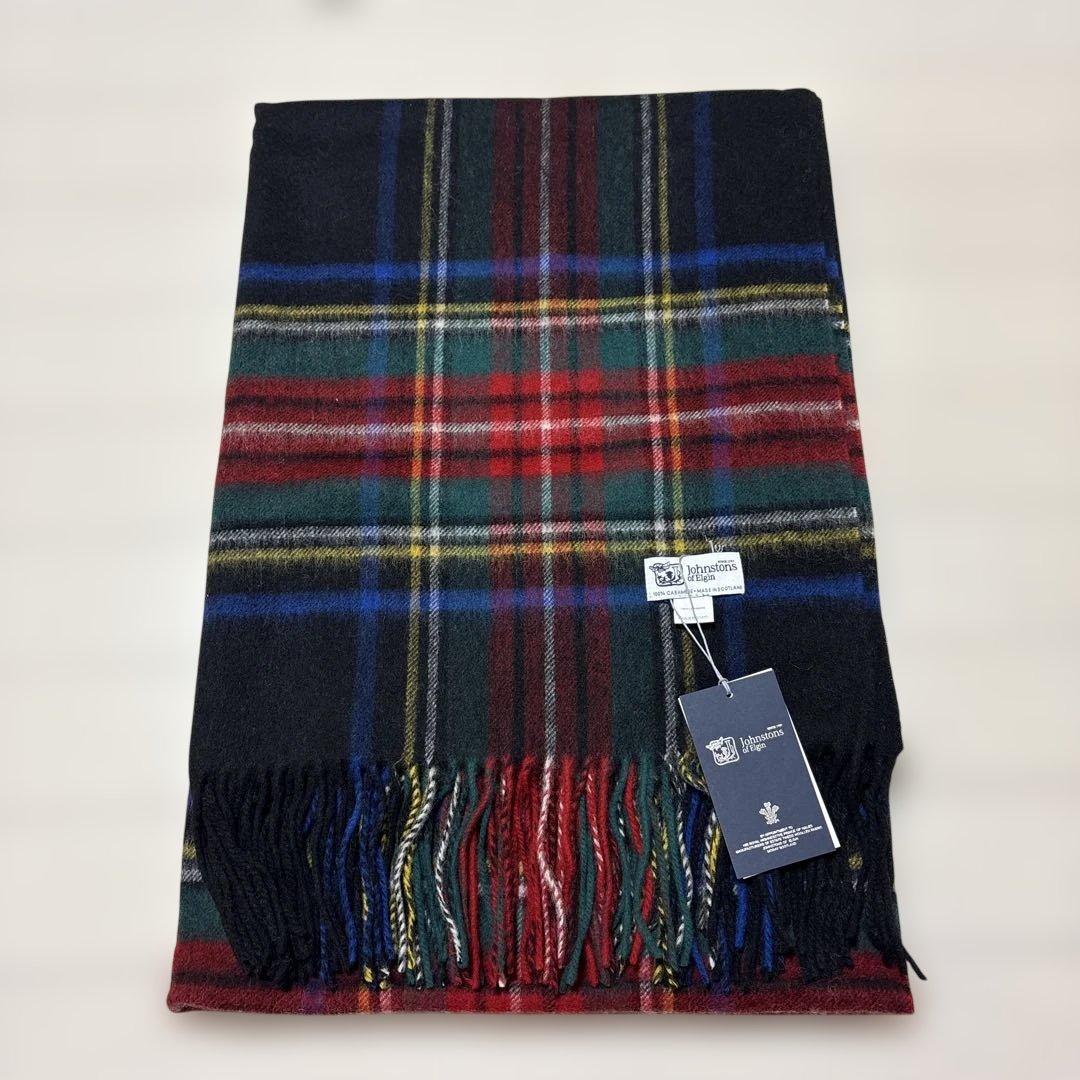 新品　ジョンストンズ　大判　カシミヤ　ストール　タータンチェック