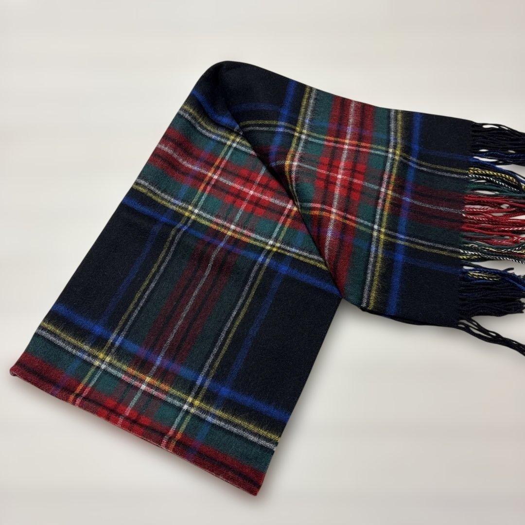 新品　ジョンストンズ　大判　カシミヤ　ストール　タータンチェック