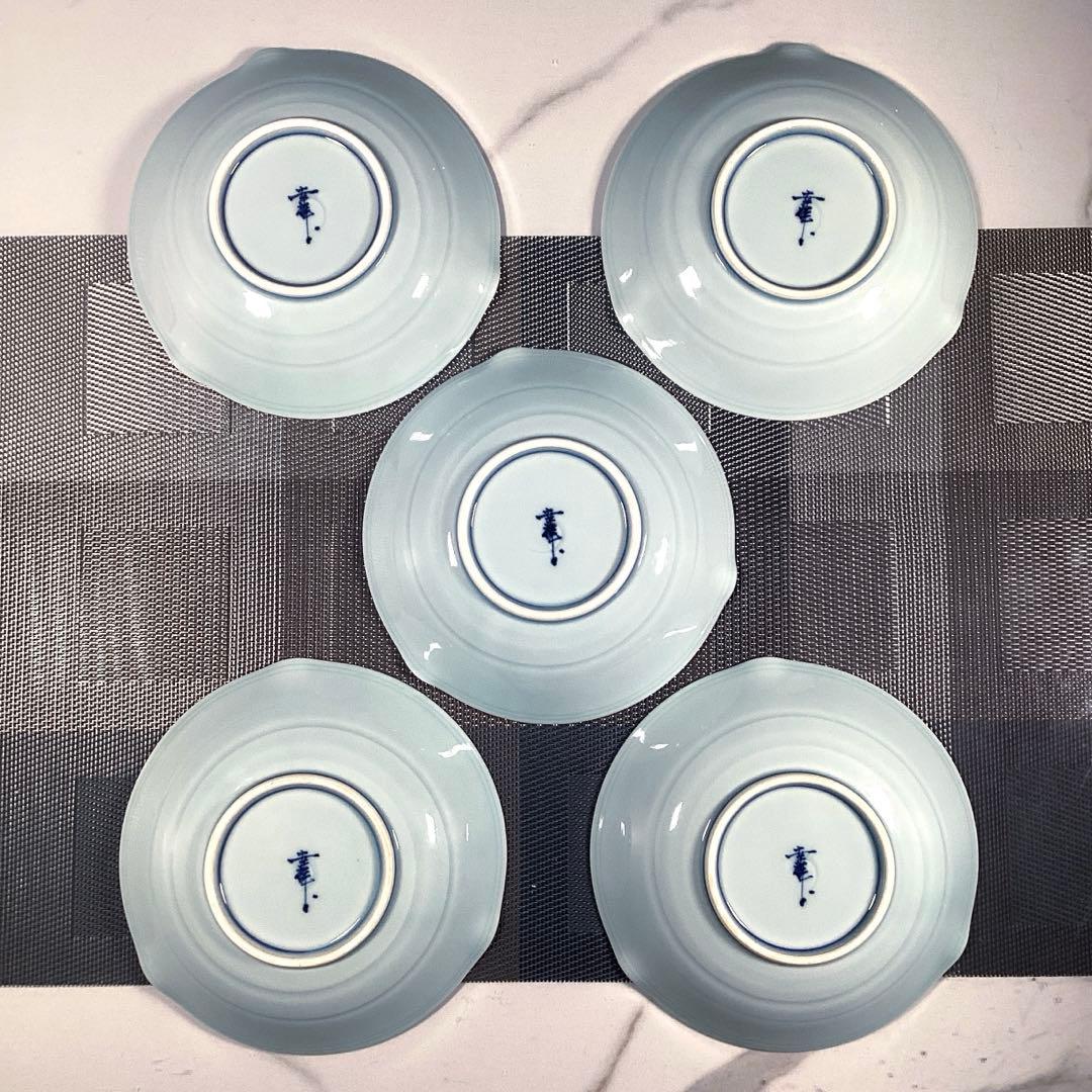 『未使用•金彩変色』　有田焼　幸祥　『春秋』　中皿　深皿　5枚