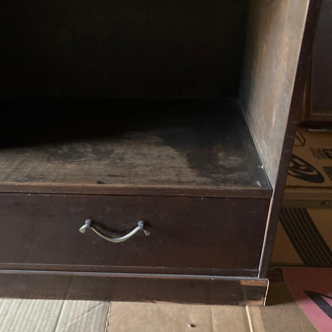 茶箪笥(違い棚付)　昭和初期アンティーク、ビンテージ