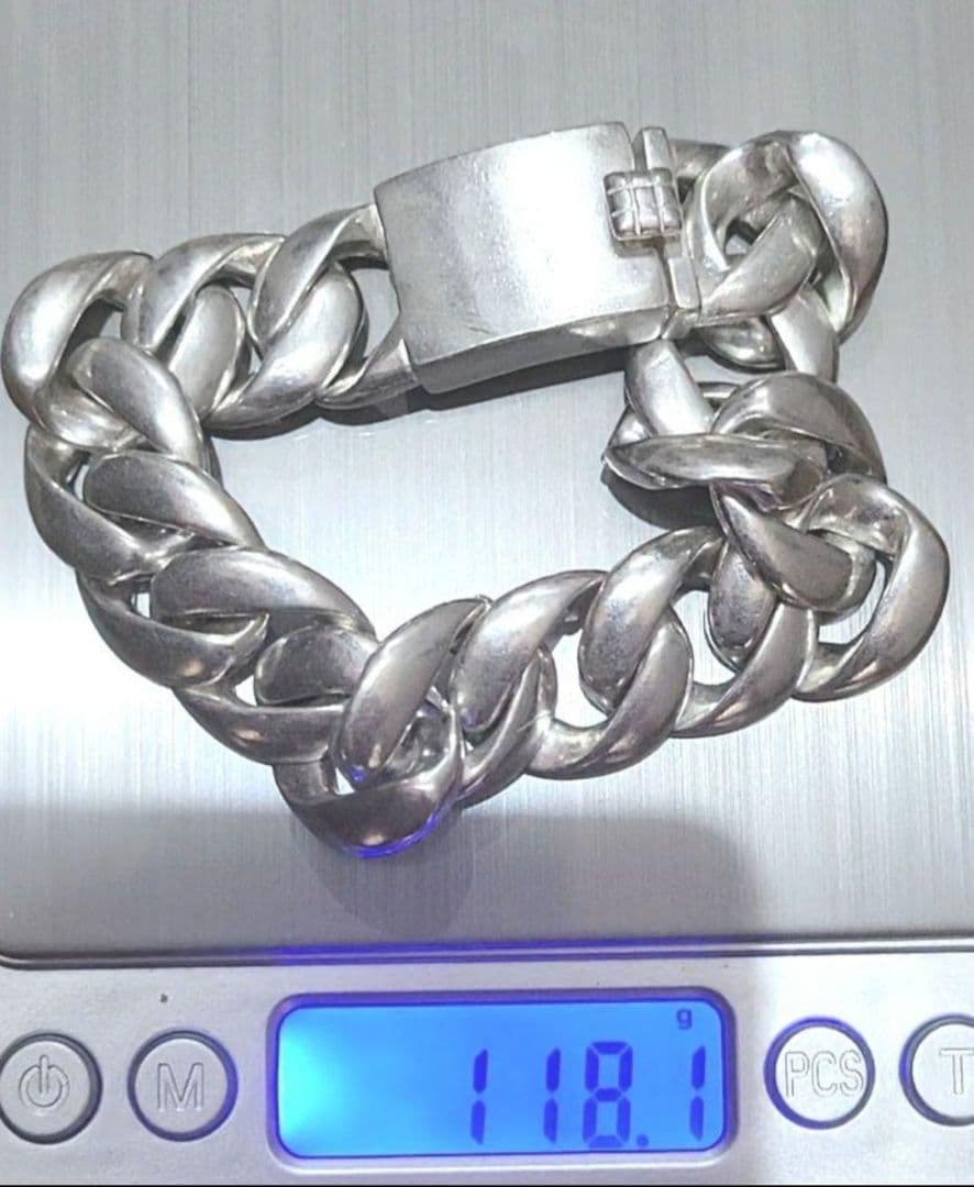 ブレスレット　Silver925　シルバー925　太め　メンズ