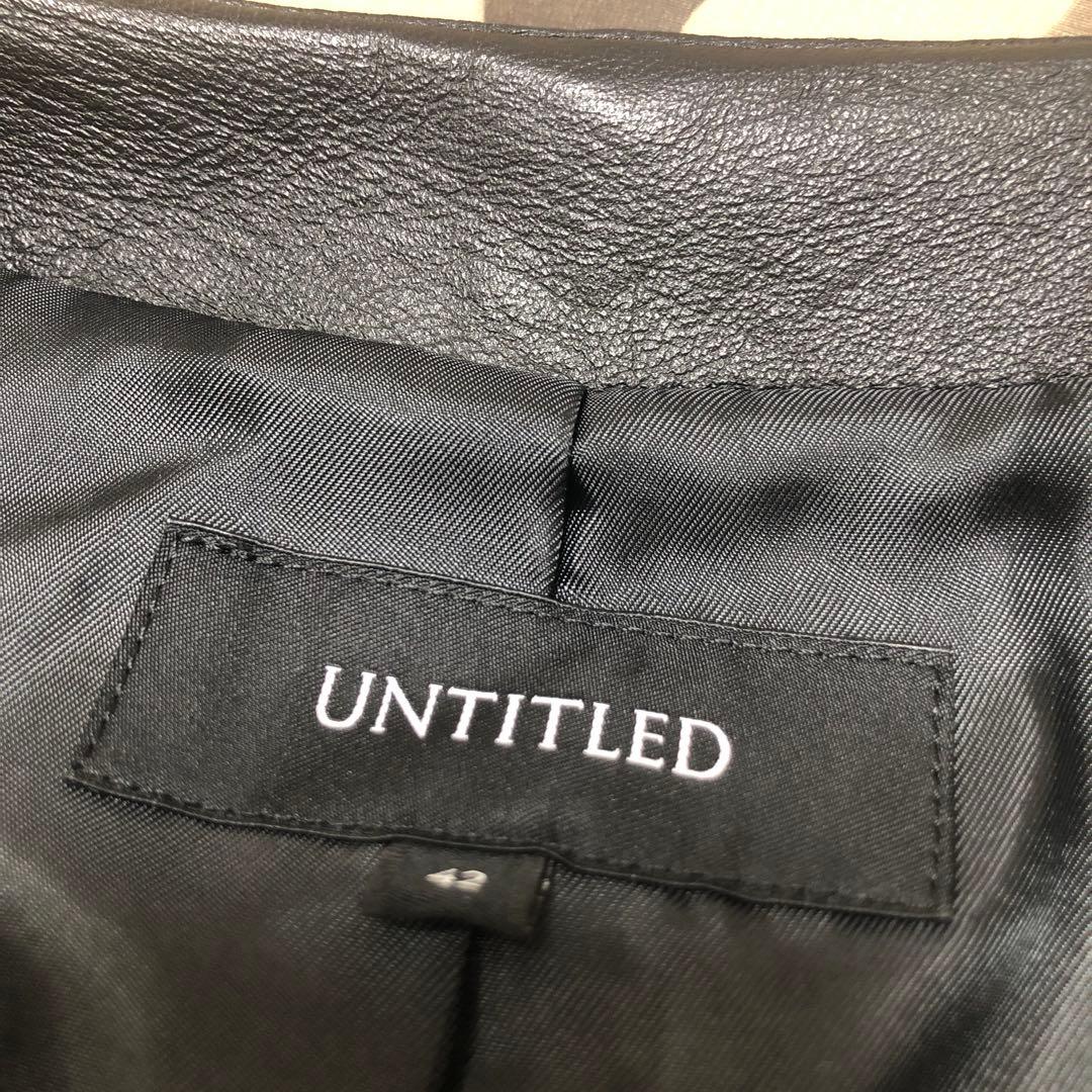 極美品❣️大きいサイズ本革（羊）ノーカラージャケット