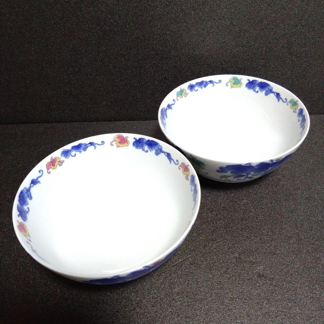 新品未使用 有田焼 幸楽窯 浅麺鉢2個 レンゲ付　お祝い