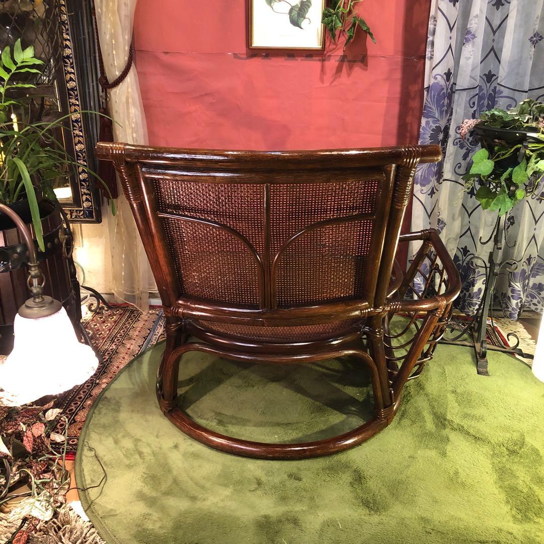 ヴィンテージ 軽量ラタン　シングルチェア　ラック付