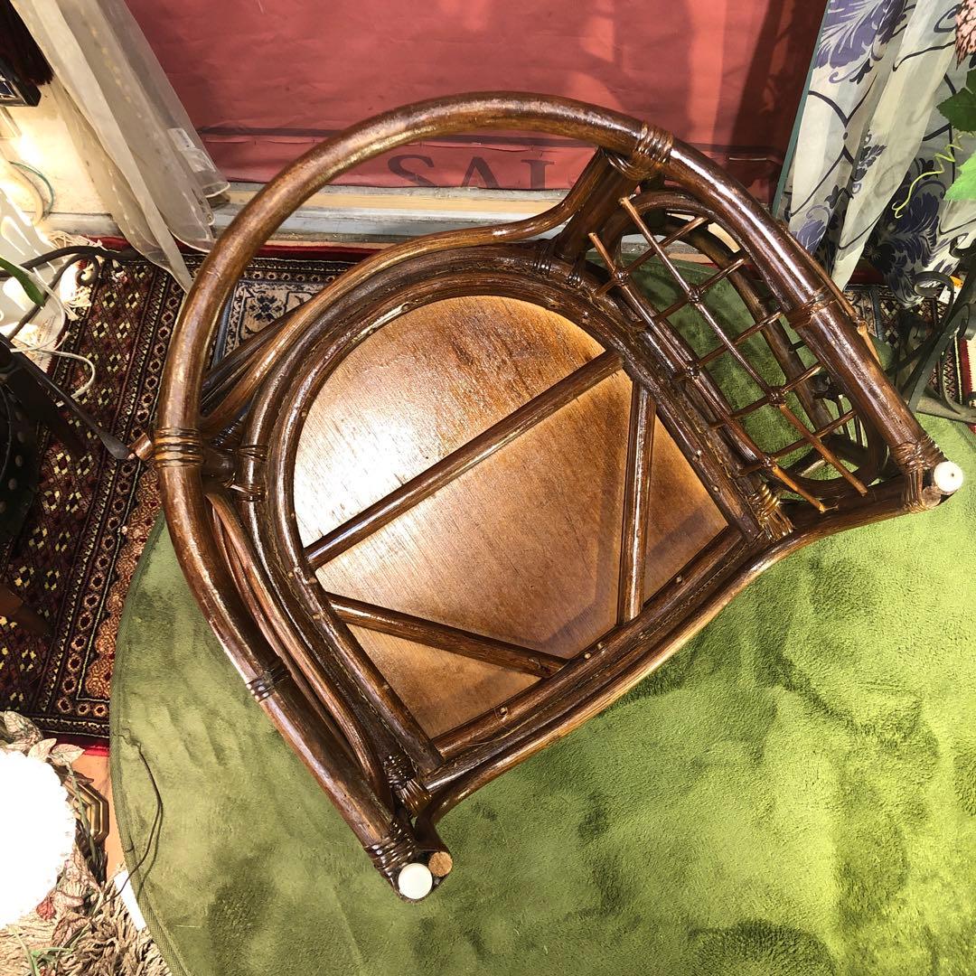 ヴィンテージ 軽量ラタン　シングルチェア　ラック付