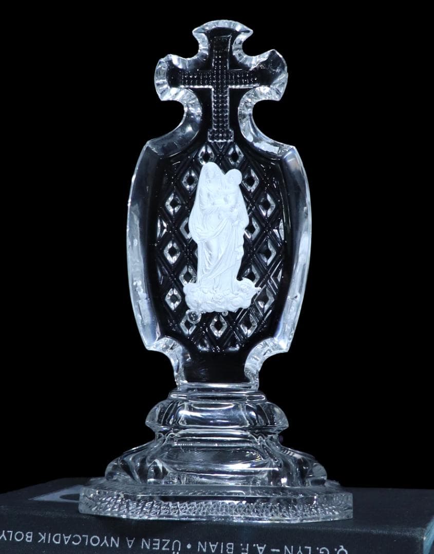 オールド・バカラ 激レア1830年頃セラミック マドンナ&チャイルド 十字架置物