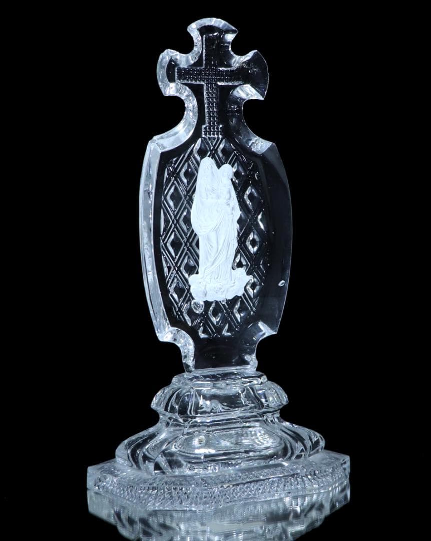 オールド・バカラ 激レア1830年頃セラミック マドンナ&チャイルド 十字架置物