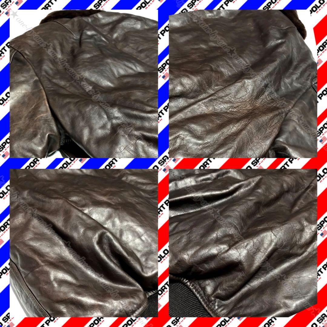 POLO SPORT ポロスポーツ レザー ダウン ジャケット G-1 高級 M
