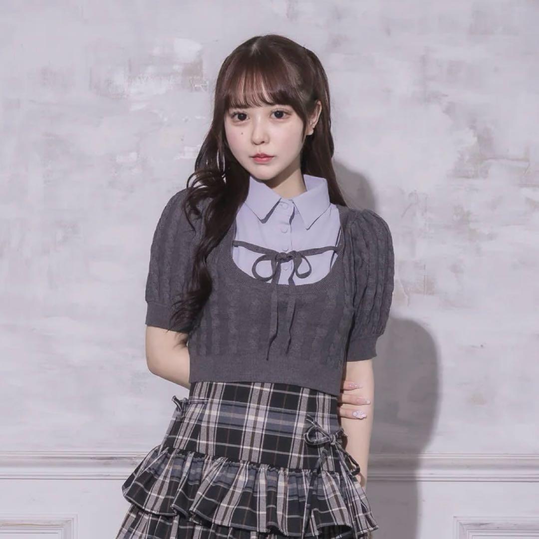 Pium レイヤードケーブルニット