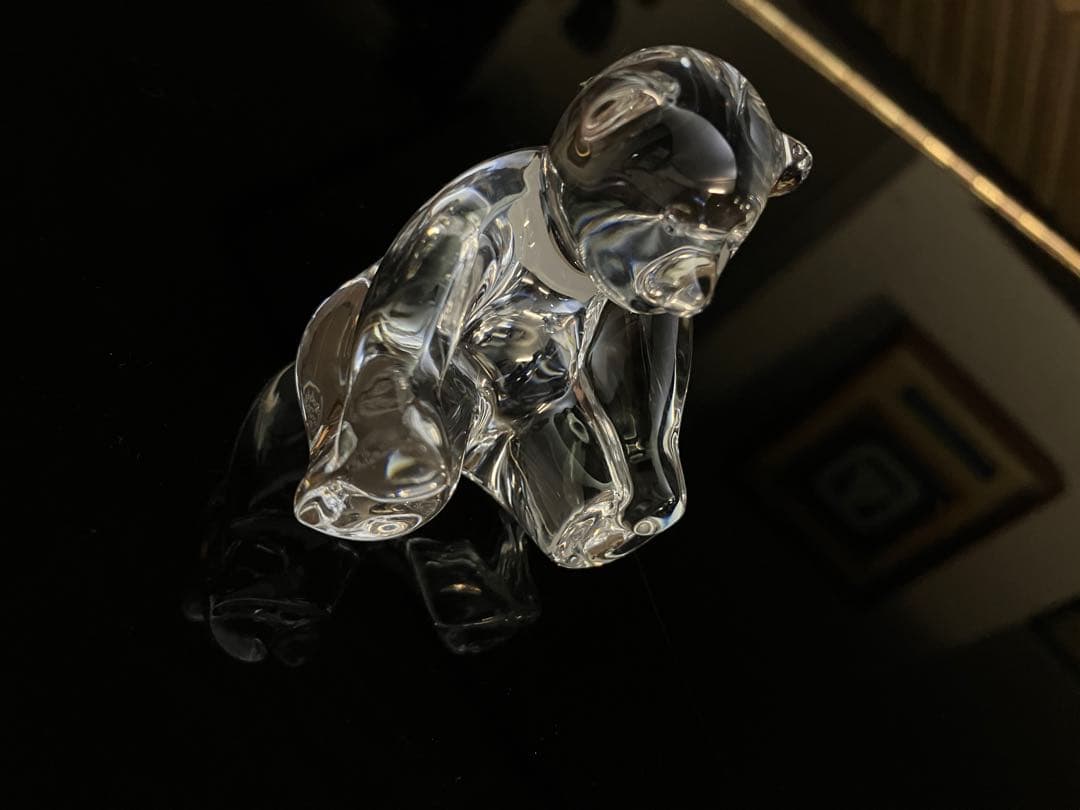 バカラ／フィギュリン ベア クリスタルガラス　2 セット