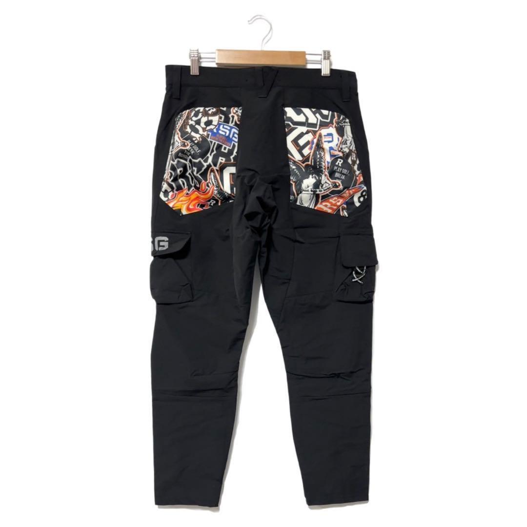 新品 ラッセルノ ゴルフ カーゴ ロングパンツ ブラック カーゴパンツ L 5