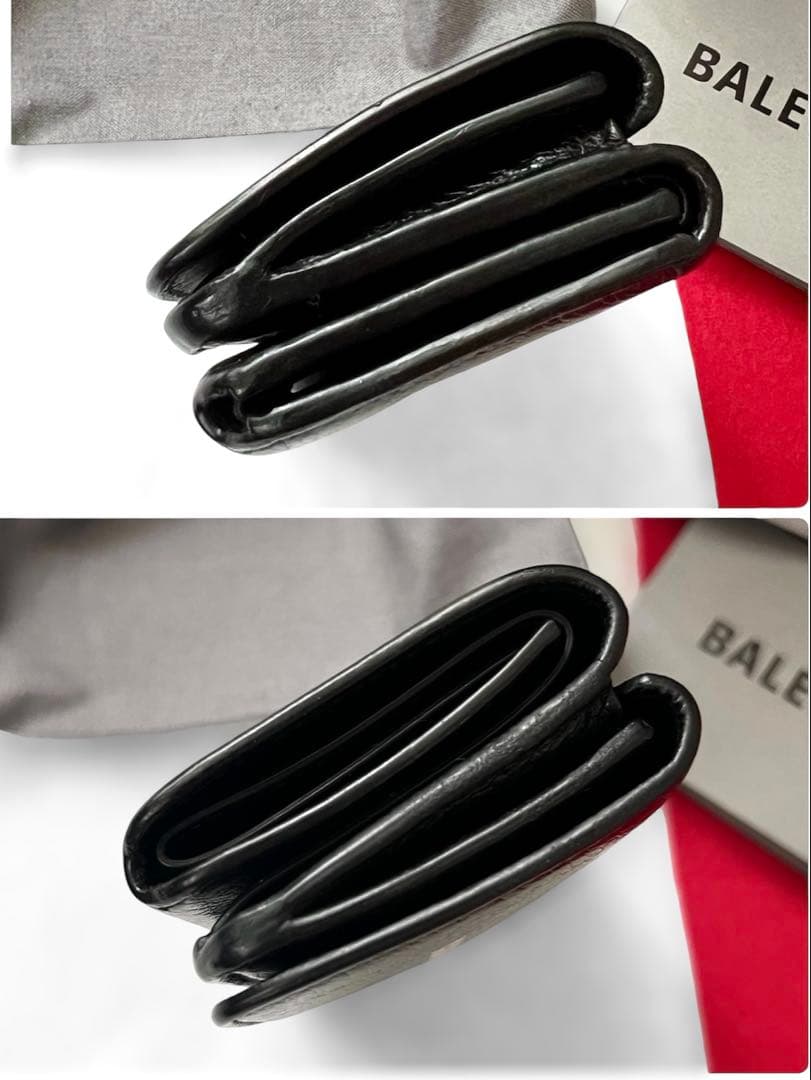美品✨ BALENCIAGAバレンシアガ三つ折り財布593813黒ブラック