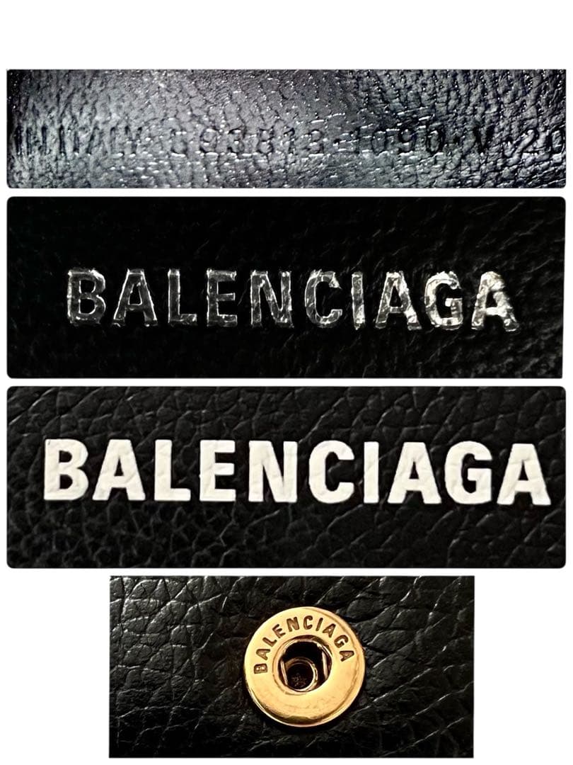 美品✨ BALENCIAGAバレンシアガ三つ折り財布593813黒ブラック