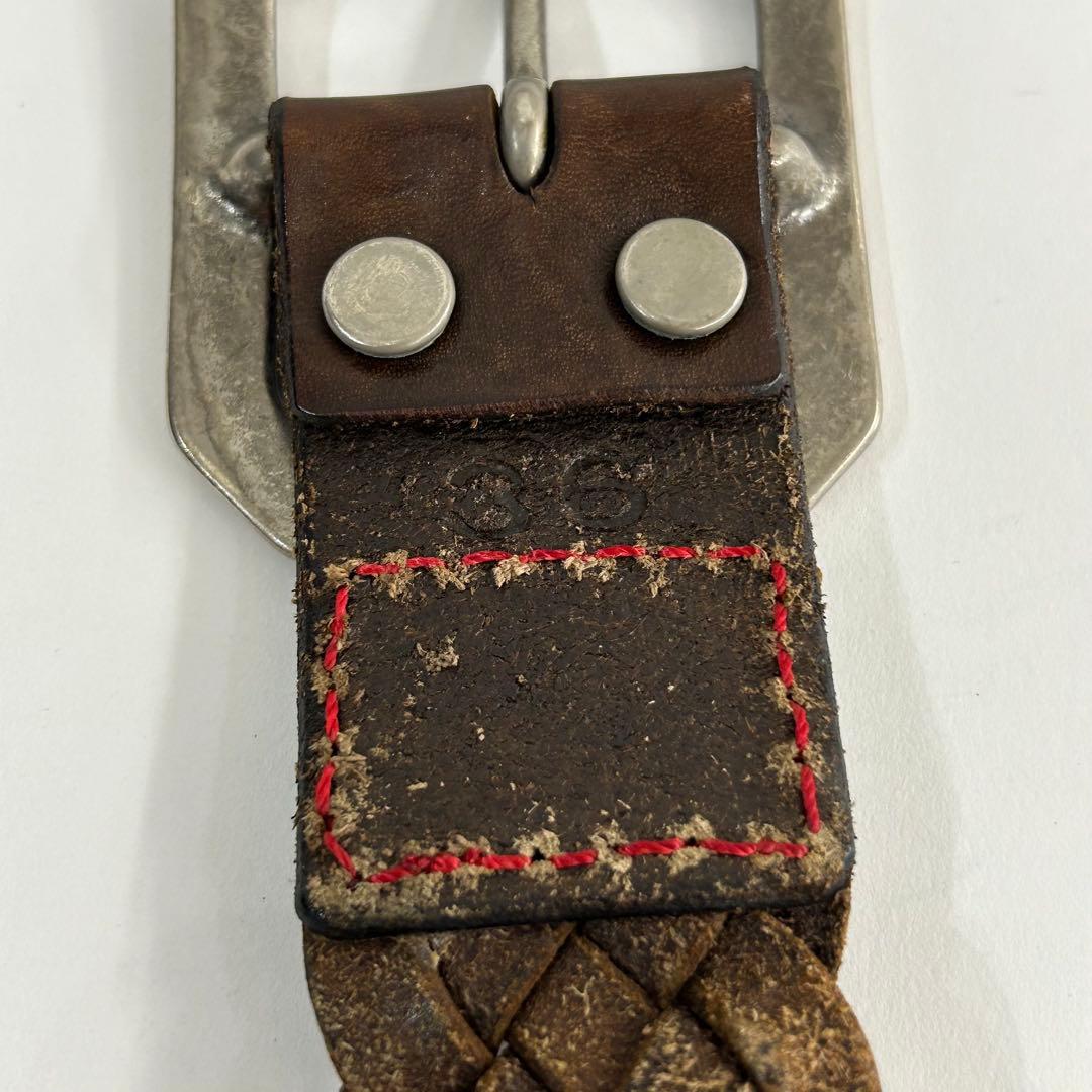 HTC レザー　スタッズベルト 太幅ベルト　サイズ36